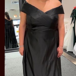 Off the shoulder black dress